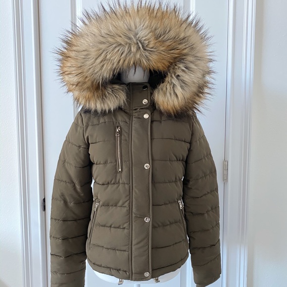 Coats | Topshop Khaki Green Puffer 